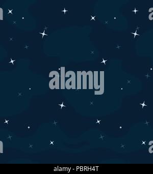 Space vector cartoon background for a game with stars Stock Vector