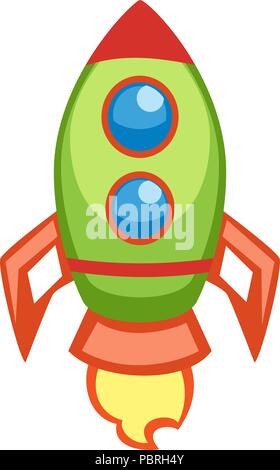 Cartoon vector space rocket icon Stock Vector
