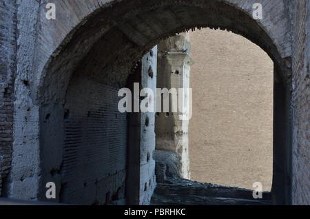 Interior partial view of The Colosseum. It is an oval amphitheater