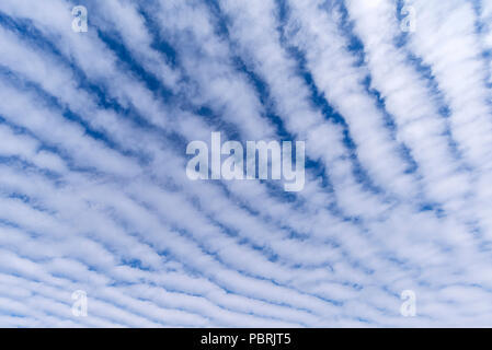 Clouds, Altocumulus stratiformis perlucidus undulatus, Bavaria, Germany Stock Photo