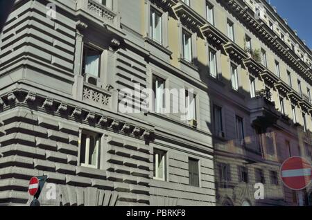 Beautiful Pattern created by windows of a commercial building, Rome, Italy Stock Photo