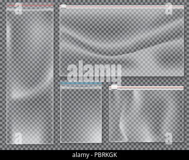 Plastic Transparent Zipper Bag Isolated Stock Photo - Download