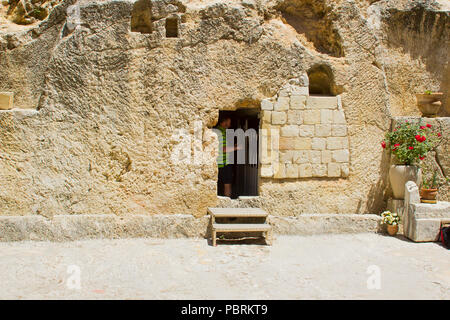 May 2018 The Garden Tomb or Sepulchre in Jerusalem Israel the traditional burial place of Jesus Christ and the scene of his glorious resurrection Stock Photo