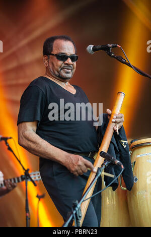 Bonga performing live on the 1st day of Rock in Rio Lisboa 2018 ...