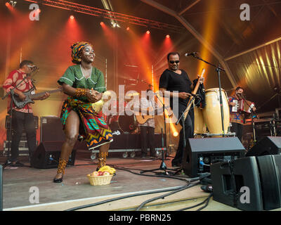 Bonga performing live on the 1st day of Rock in Rio Lisboa 2018 ...