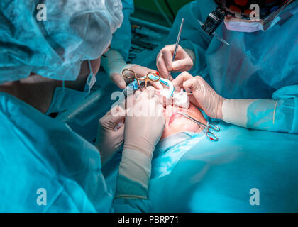 Plastic surgery in operating room Stock Photo