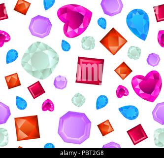Realistic precious stones pattern Stock Vector
