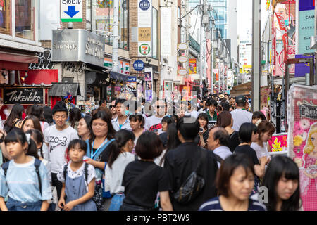 People on Takeshita Dori; Harajuku, Shibuya, Tokyo, Japan Stock Photo
