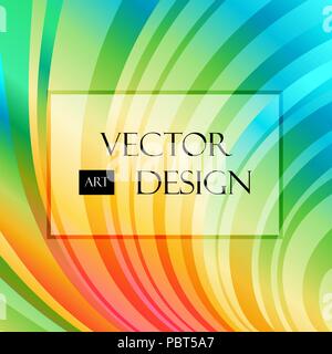 Multicolored striped curved background Stock Vector