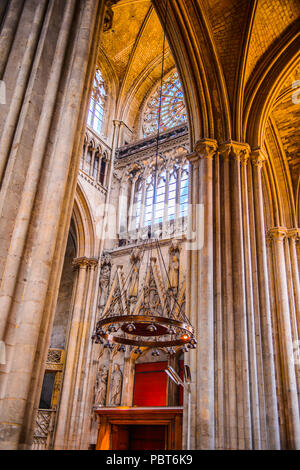 ROUEN, FRANCE - JUN 7, 2015:  Rouen Cathedral (Notre Dame de Rouen), a Roman Catholic Gothic cathedral in Rouen, France, a seat of the Archbishop of R Stock Photo