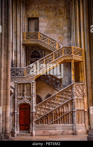 ROUEN, FRANCE - JUN 7, 2015:  Rouen Cathedral (Notre Dame de Rouen), a Roman Catholic Gothic cathedral in Rouen, France, a seat of the Archbishop of R Stock Photo