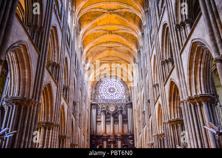 ROUEN, FRANCE - JUN 7, 2015:  Rouen Cathedral (Notre Dame de Rouen), a Roman Catholic Gothic cathedral in Rouen, France, a seat of the Archbishop of R Stock Photo