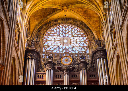 ROUEN, FRANCE - JUN 7, 2015:  Rouen Cathedral (Notre Dame de Rouen), a Roman Catholic Gothic cathedral in Rouen, France, a seat of the Archbishop of R Stock Photo