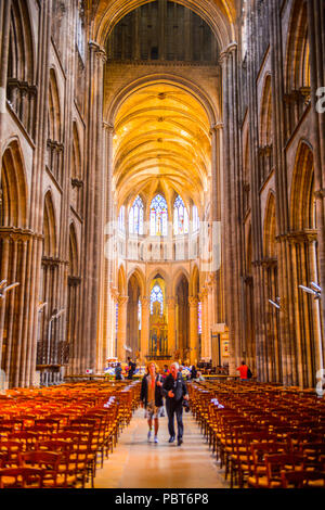 ROUEN, FRANCE - JUN 7, 2015:  Rouen Cathedral (Notre Dame de Rouen), a Roman Catholic Gothic cathedral in Rouen, France, a seat of the Archbishop of R Stock Photo