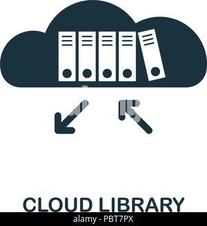 Cloud Library creative icon. Simple element illustration. Cloud Library concept symbol design from online education collection. Can be used for web, m Stock Vector