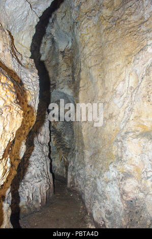 Walls and corridor in the cave in Latin America Stock Photo