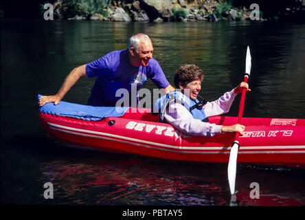 Senior Couple River Rafting in Oregon  MR.    © Myrleen Pearson    .....Ferguson Cate Stock Photo