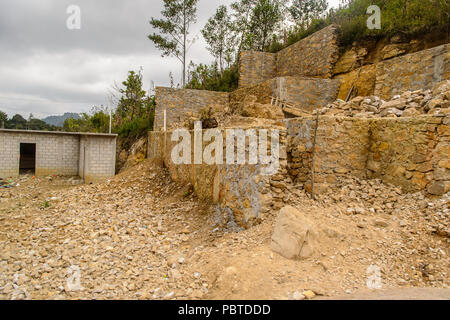 Architrecture and nature of the One of the maya villages in Chiapas state of Mexico. Stock Photo