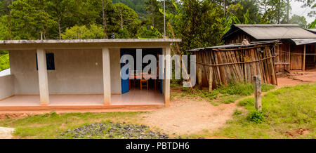 Architrecture and nature of the One of the maya villages in Chiapas state of Mexico. Stock Photo