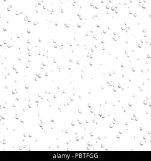 Water drops seamless pattern isolated on white background. Rain drops. Realistic bubbles on white background. Vector illustration Stock Vector