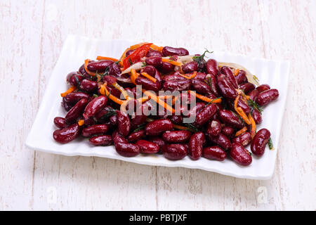 Pickled red beans in the bowl Stock Photo