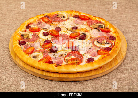 Pizza mix assortie with meat and cheese Stock Photo