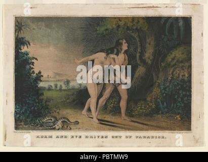 Adam and Eve Driven Out of Paradise Stock Photo