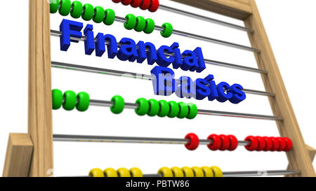 basic finance concepts shown on a preschool abacus Stock Photo