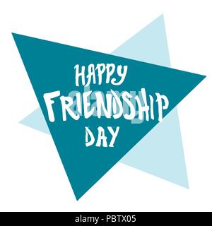 Illustration for friendship day, greeting cards with happy day of friendship, illustration for banners, posters, printing, t-shirts. Lettering, vector Stock Vector