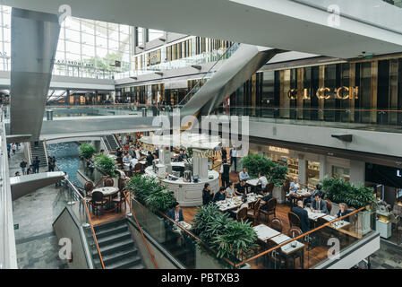 Luxury cafe interior in The Shoppes at Marina Bay Sands. Singapore Stock Photo