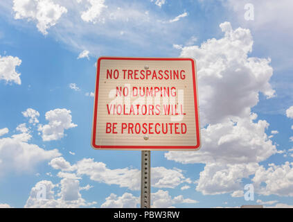 No Trespassing no dumping sign Stock Photo
