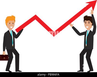 business people with arrow vector illustration design Stock Vector