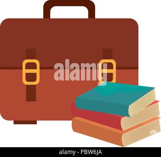 school handbag with text books vector illustration design Stock Vector