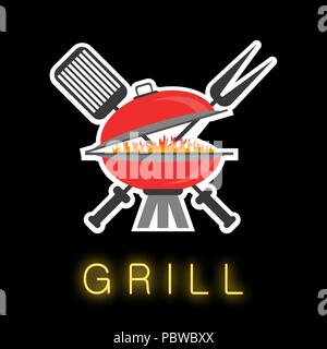 Barbeque Colored Icon Stock Vector