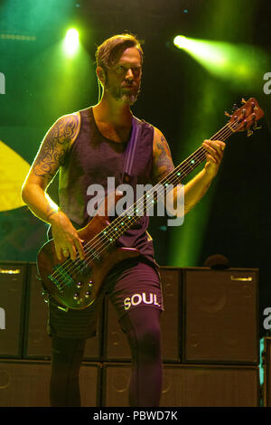 San Diego, California, USA. 29th July, 2018. P-NUT of 311 performs at Mattress Firm Amphitheatre in Chula Vista, California on July 29, 2018 Credit: Marissa Carter/ZUMA Wire/Alamy Live News Stock Photo