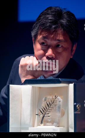 Hirokazu Koreeda, July 30, 2018 : Japanese director Hirokazu Koreeda attends a press conference to promote his drama 'Shoplifters' at a theatre in Seoul, South Korea. Koreeda won the top Palme D'Or at the 71st Cannes Film Festival in May, 2018 for his work 'Shoplifters'. Credit: Lee Jae-Won/AFLO/Alamy Live News Stock Photo