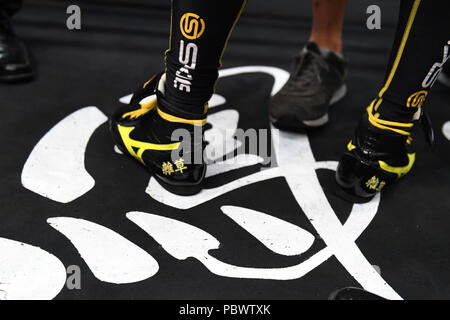 Qingdao, Qingdao, China. 31st July, 2018. Qingdao, CHINA-Japanese boxer Sho Kimura Sho defeats Filipino boxer at WBA World Boxing Championship in Qingdao, east China's Shandong Province, July 27th, 2018. Credit: SIPA Asia/ZUMA Wire/Alamy Live News Stock Photo