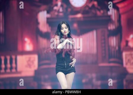 Shanghai, Shanghai, China. 31st July, 2018. Shanghai, CHINA-Chinese singer and actress Ju Jingyi performs at the 2018 SNH48 Award Ceremony in Shanghai, China, July 28th, 2018. Credit: SIPA Asia/ZUMA Wire/Alamy Live News Stock Photo