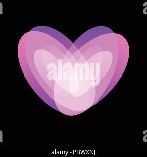 Reliable time-tested love, a symbol of faith and support, attention and care, vector illustration on black background. Stock Vector