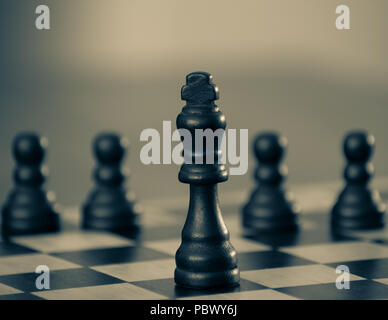 Chess Board and Chess Pieces Stock Photo