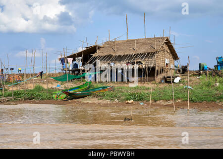 Farming on shore of Tonle Sap lake in Cambodia Stock Photo
