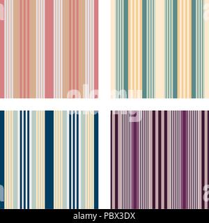 Set of Vertical stripes seamless print vector Stock Vector