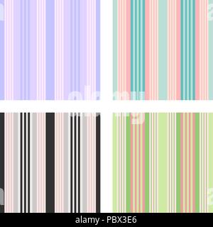 Set of Vertical stripes seamless print vector Stock Vector