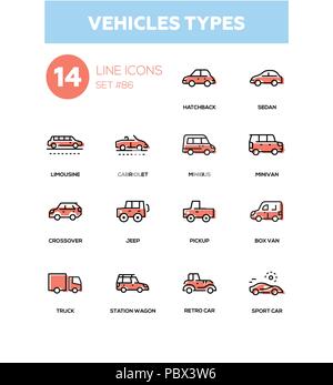 Vehicle types - line design icons set Stock Vector Image & Art - Alamy