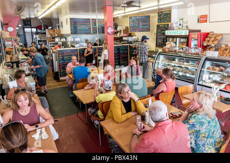 Customers dine at Sweetie's Sandwich Shop; Salida; Colorado; USA
