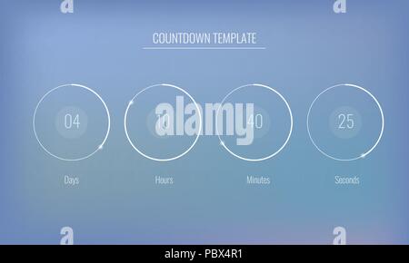 Part of the User interface Clock countdown template for application, Vector UI elements. Design of countdown timer for coming soon or under construction action. Stock Vector