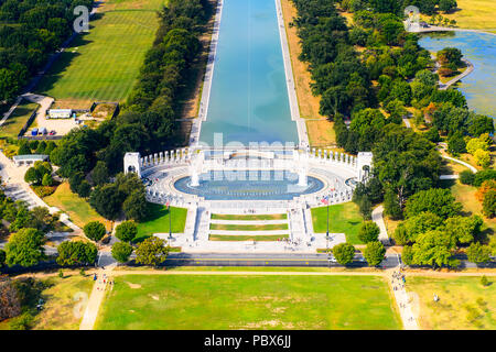 Aerial view of the Abraham Lincoln memorial, Washington DC, USA Stock Photo