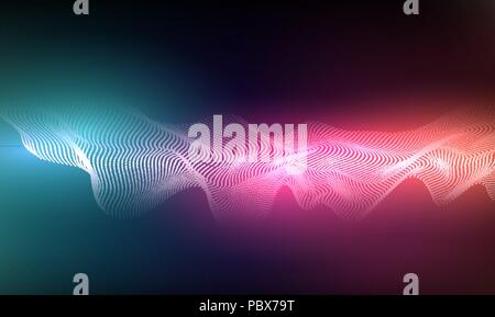 Abstract background with dots lines. Vector particles. Halftone wavy line For business, science, technology design Stock Vector