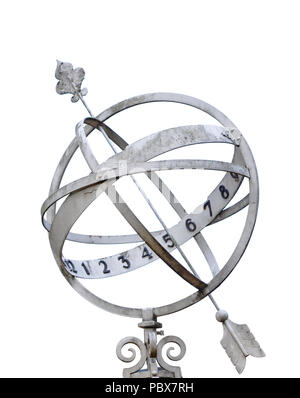 Sundial isolated on white background. Stock Photo