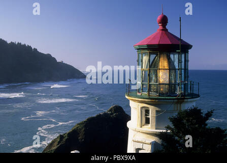 Heceta Head Lighthouse, Heceta Head Lighthouse State Park, Siuslaw National Forest, Oregon Stock Photo